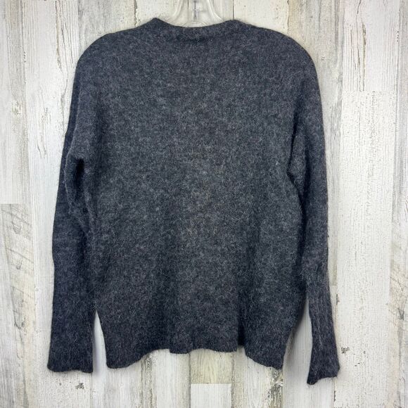 Peruvian Connection Womens L Black Sweater V Neck Slim Baby Alpaca Wool Fuzzy - Picture 2 of 8